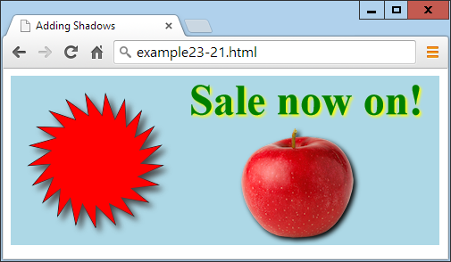 Shadows under different types of drawing objects