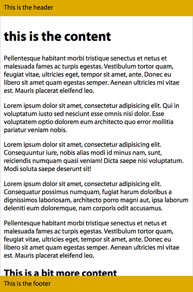 Sticky header and footer on mobile using flexbox instead of position fixed