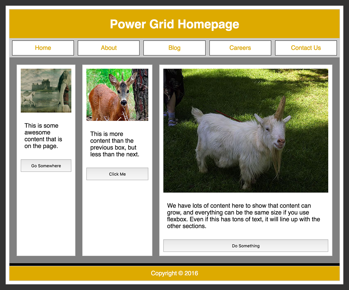 Declaring display: flex gives us the multicolumn layout, but we still have a bit of work to do