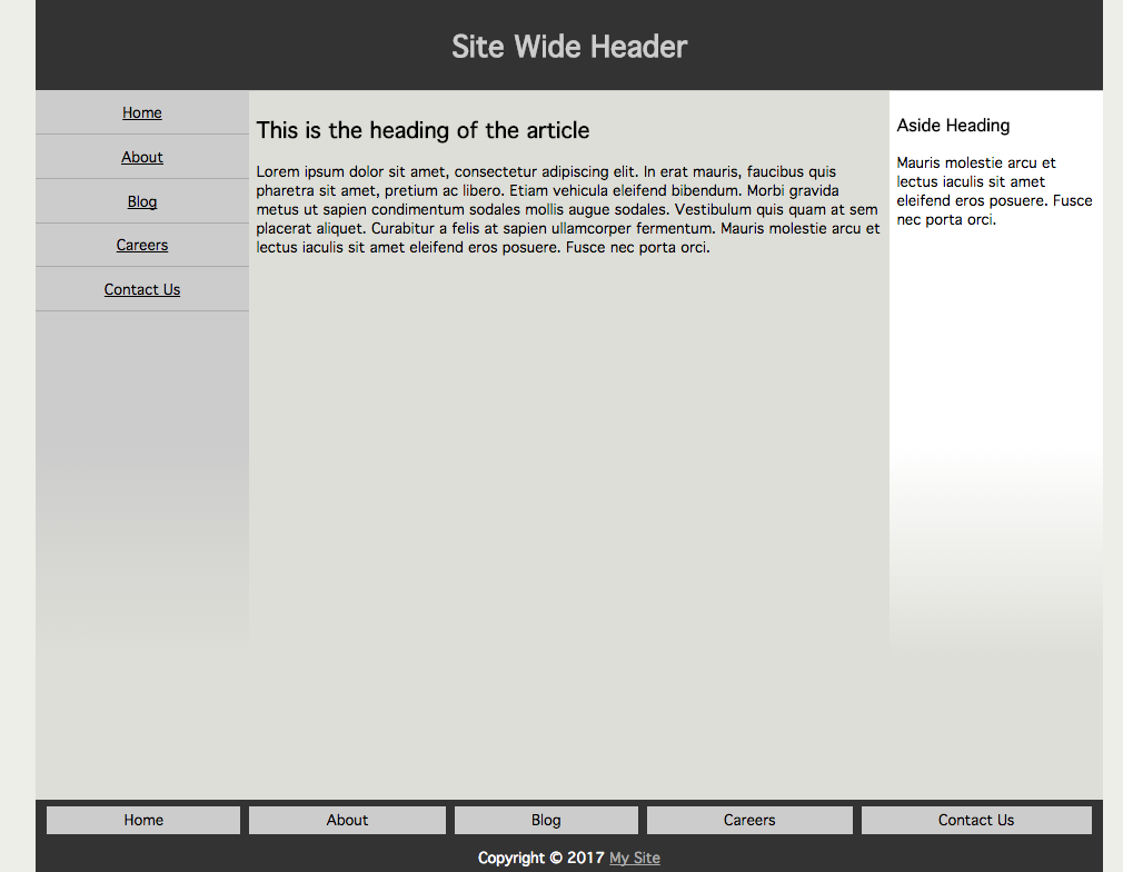 Complex page with a sticky footer
