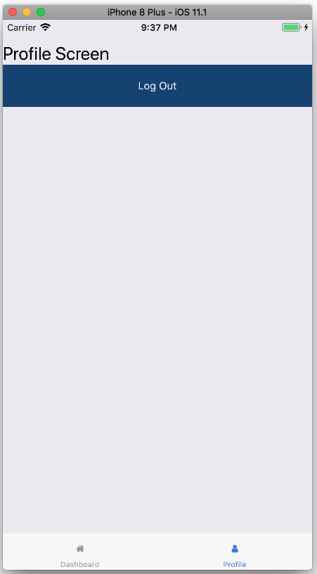 profileScreen.js: demonstrates resetting the navigation state on `logout()`