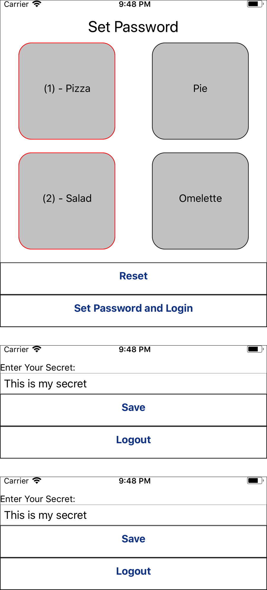 Users pick a sequence of tiles to set a password