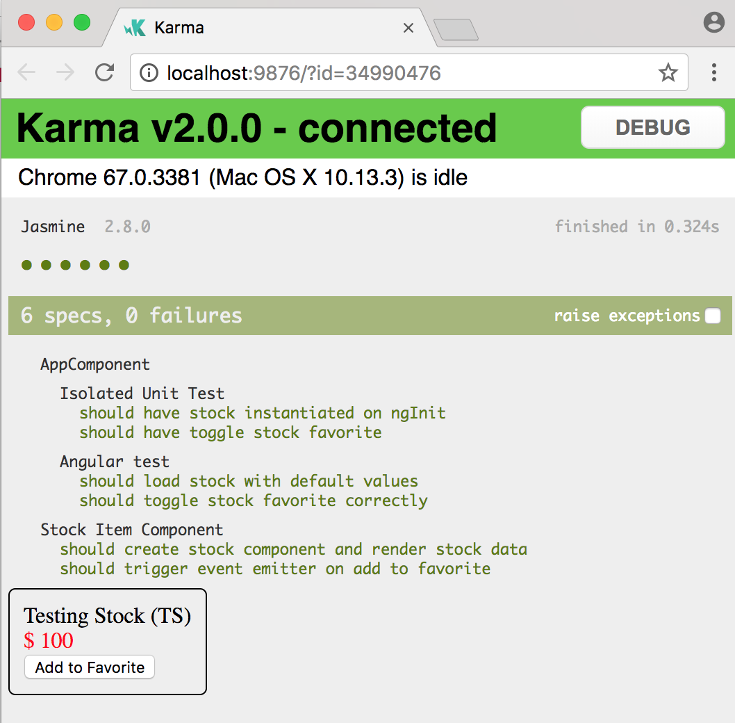 Debugging a unit test
