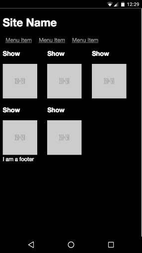 Mobile version of site