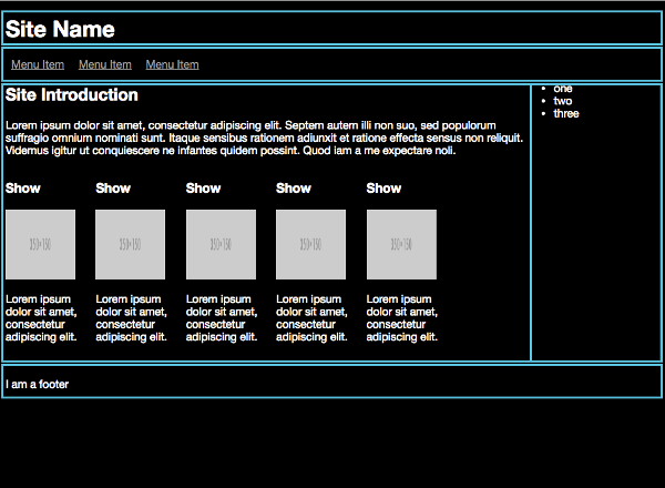 The initial page grid