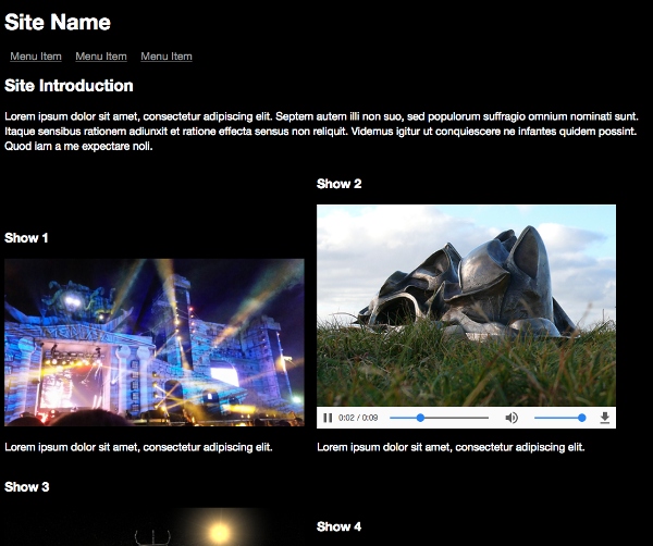 Clickable image and resulting video player