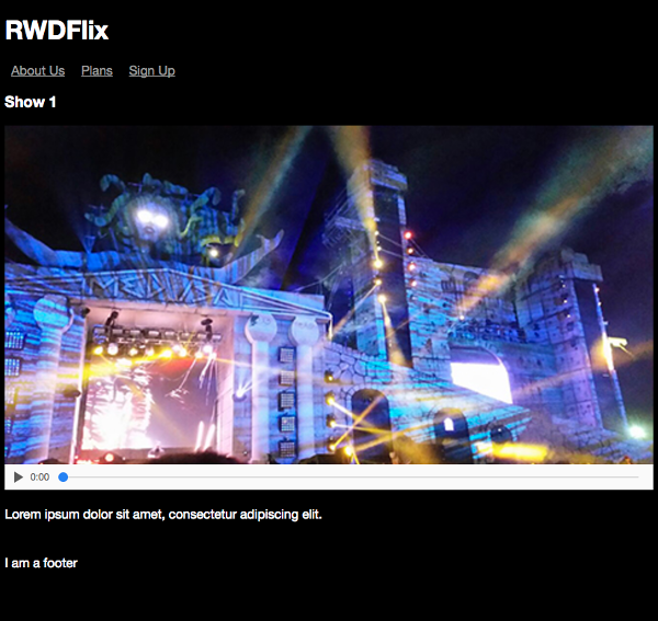 The video playback layout