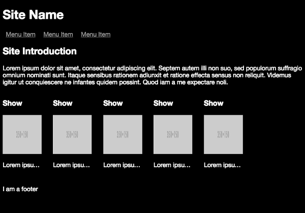 The layout generated by the medium breakpoint