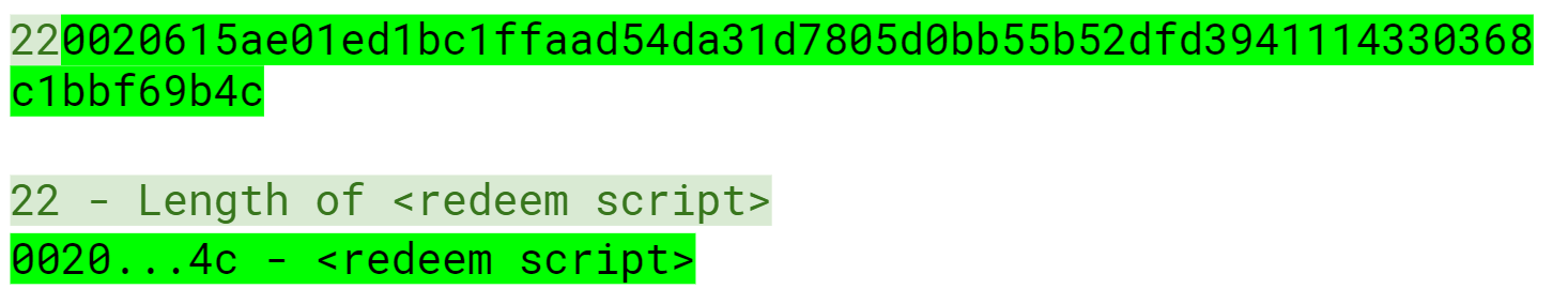 p2sh-p2wsh RedeemScript