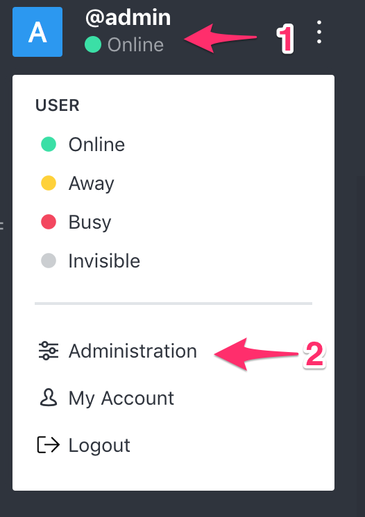 Rocketchat Administration Sidebar