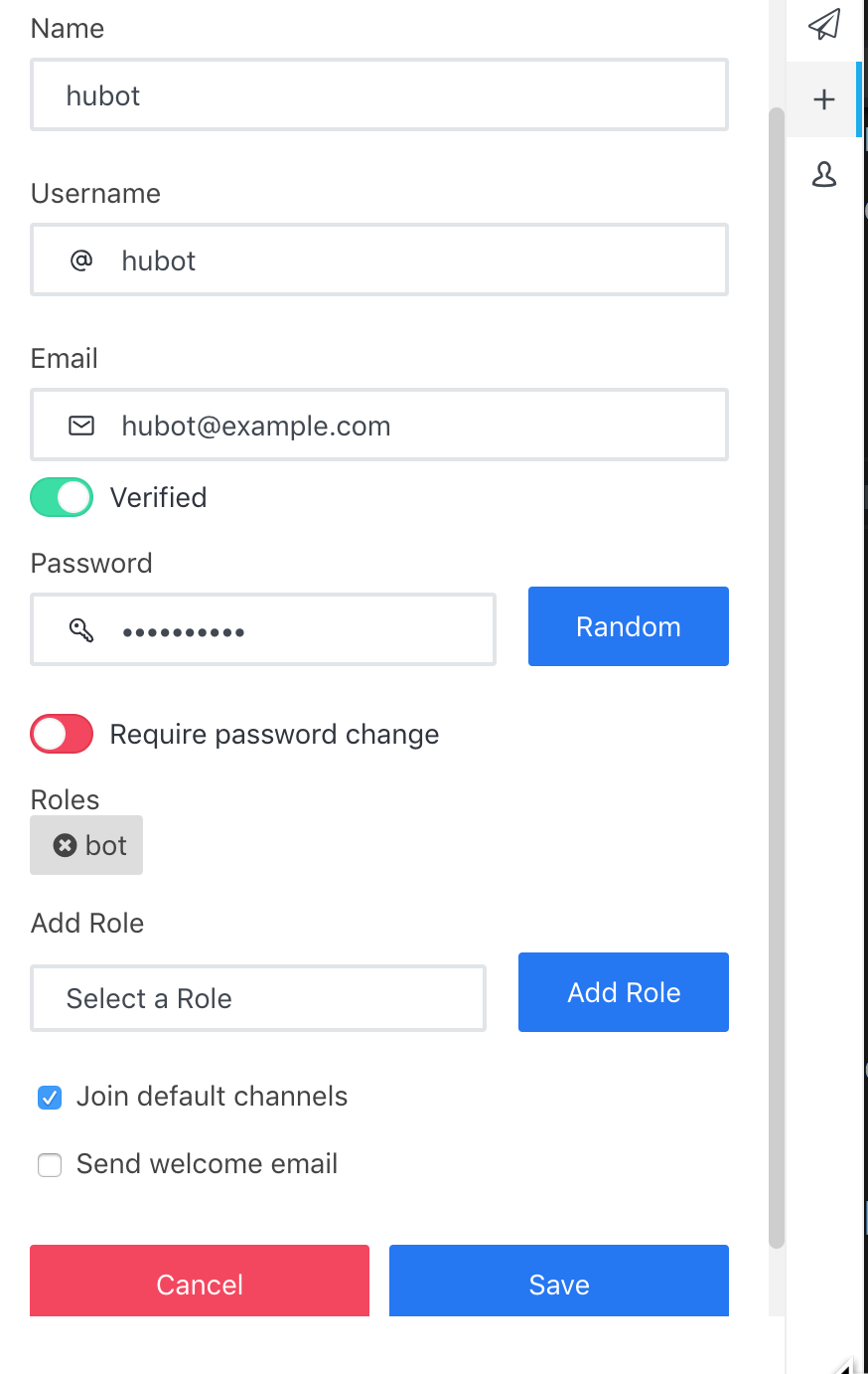 Rocketchat Create Bot User