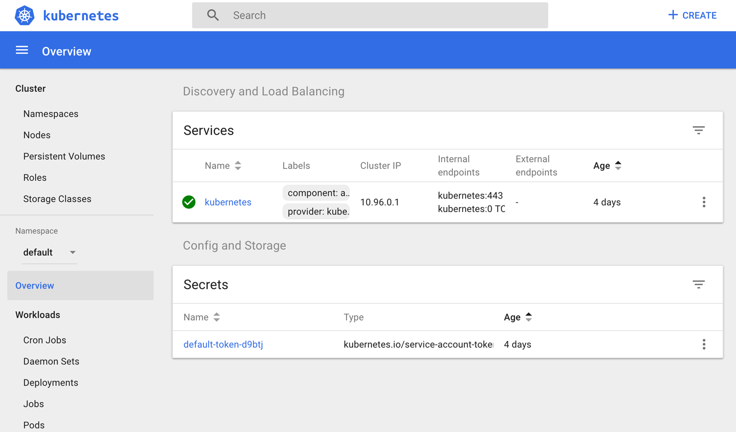 Kubernetes dashboard