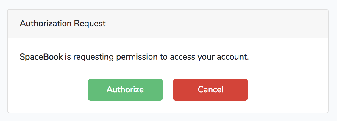 A screenshot of the OAuth authorization code approval page