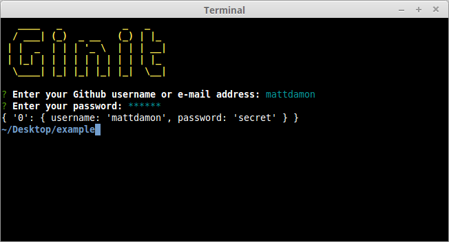 Getting user input with Inquirer