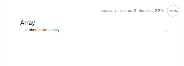 Mocha test results - 1 test passing