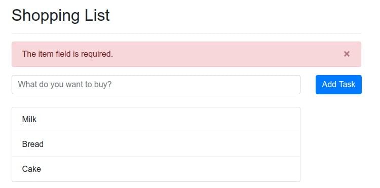 The item field is required
