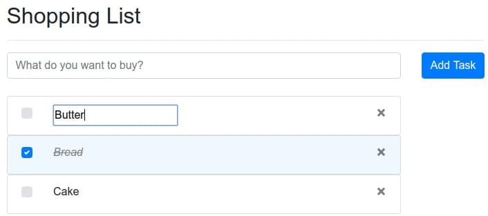 Editing a to-do item