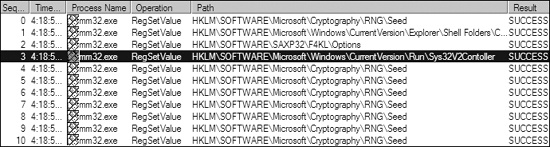 Setting a procmon filter