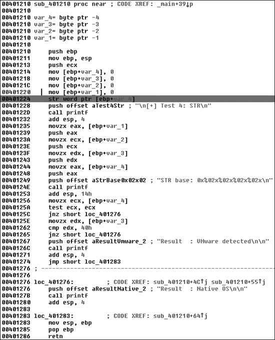 The str anti-VM technique in SNG.exe