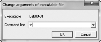Adding the -in argument