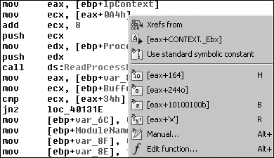 IDA Pro structure offset resolution