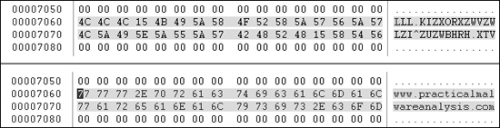 Resource obfuscated with single-byte XOR encoding