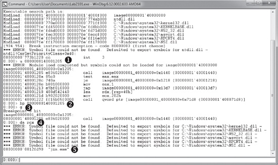 Using WinDbg to see the string that is being compared in