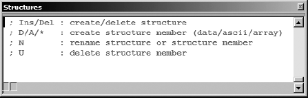 The Structures window