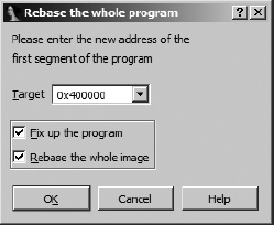 Specifying a new base address for a program