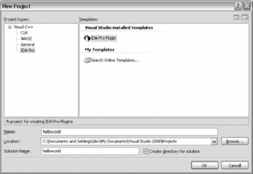 Selecting the IDA Pro Plug-in Wizard