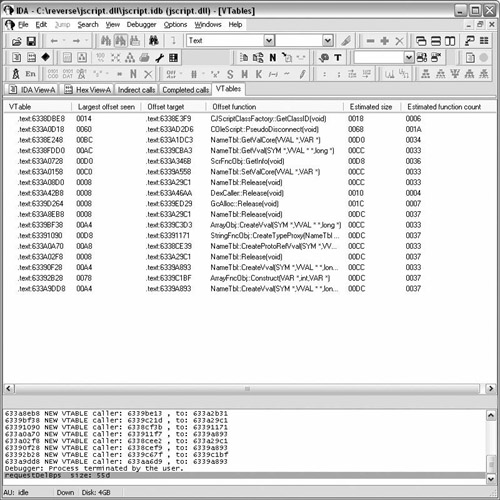 VTable List from jscript.dll
