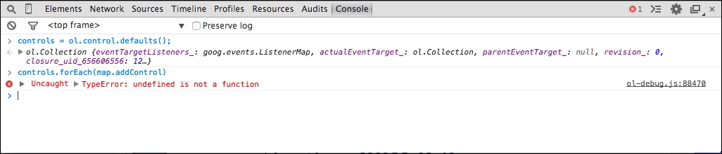 Time for action – using the JavaScript console