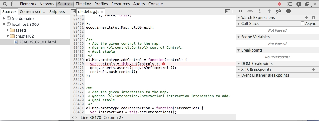 Time for action – using the JavaScript console