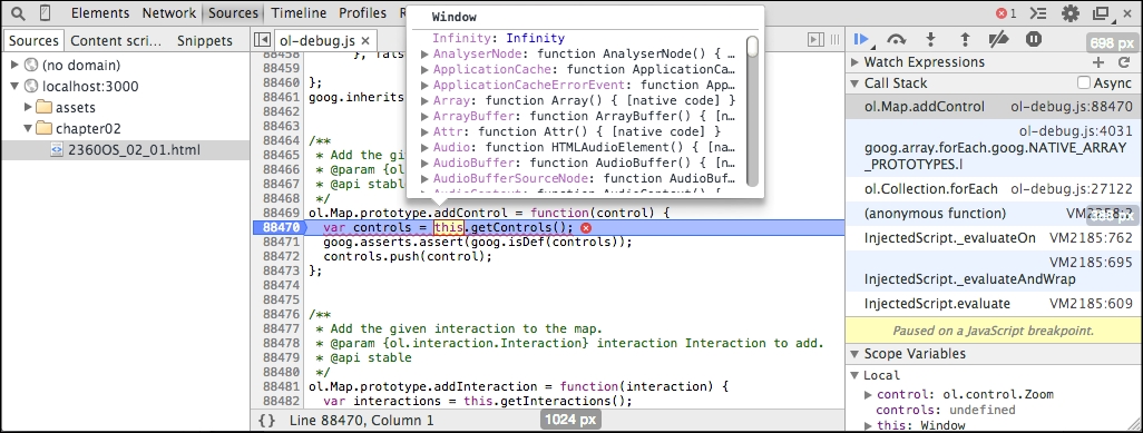 Time for action – using the JavaScript console
