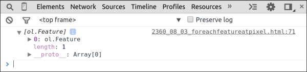 Time for action – understanding the forEachFeatureAtPixel method