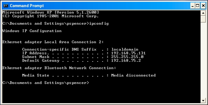 Finding your IP address on Windows