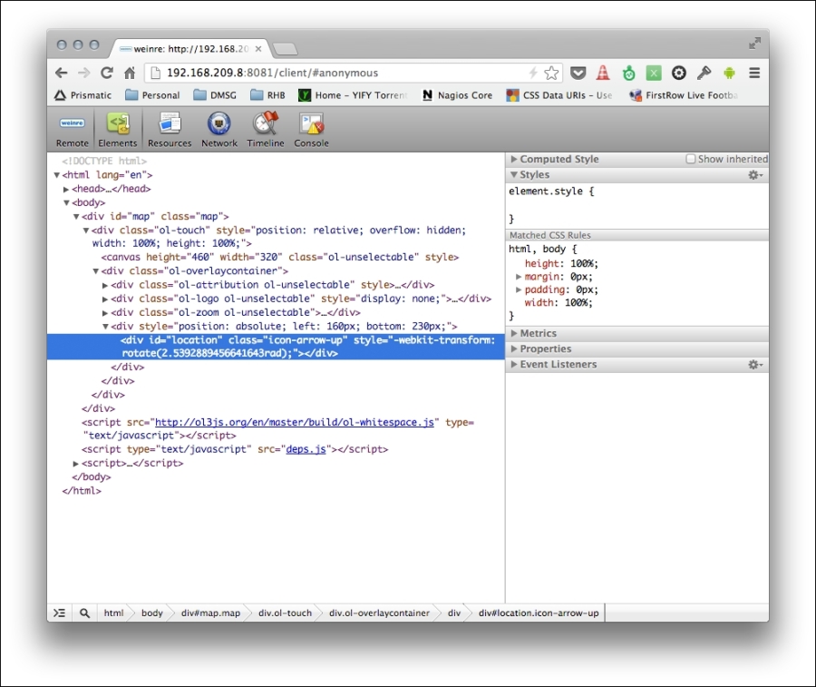 Getting started with WEINRE