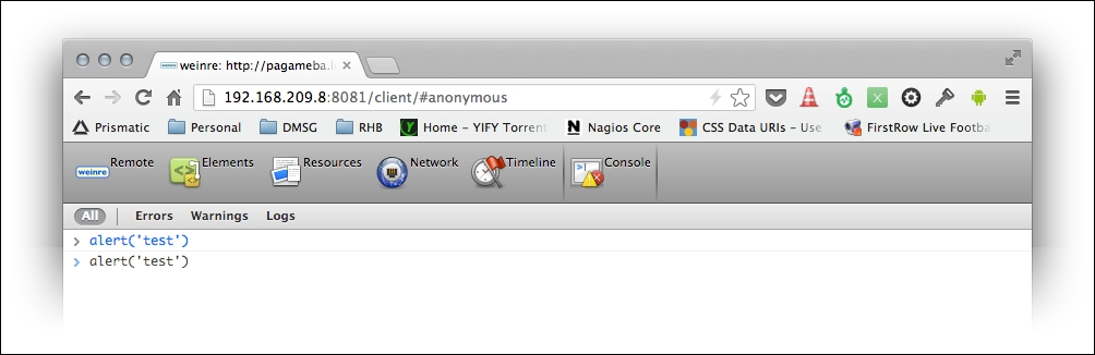 Getting started with WEINRE