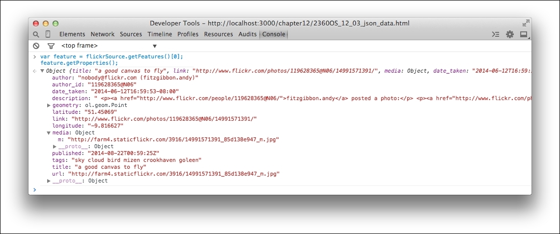 Time for action – switching to JSON data