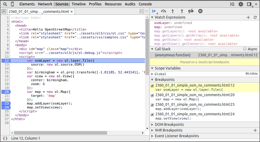 Time for action – using breakpoints to explore your code