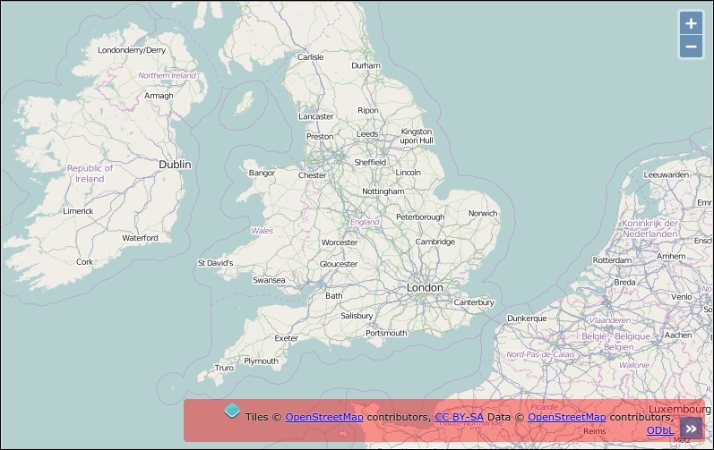 Time for action – playing with zoom button and map copyrights