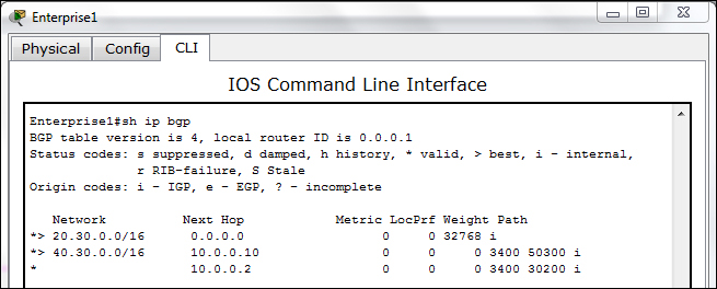 Configuring BGP in Packet Tracer
