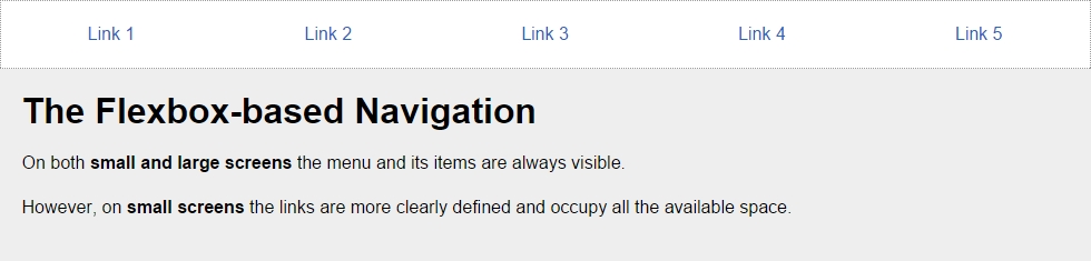 The Flexbox-based navigation