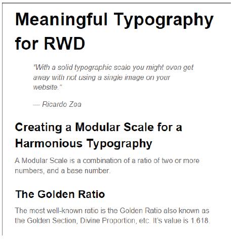 Using the Modular Scale for typography