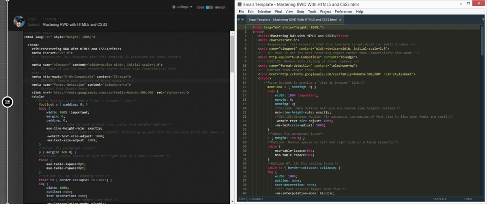 See how an e-mail was built