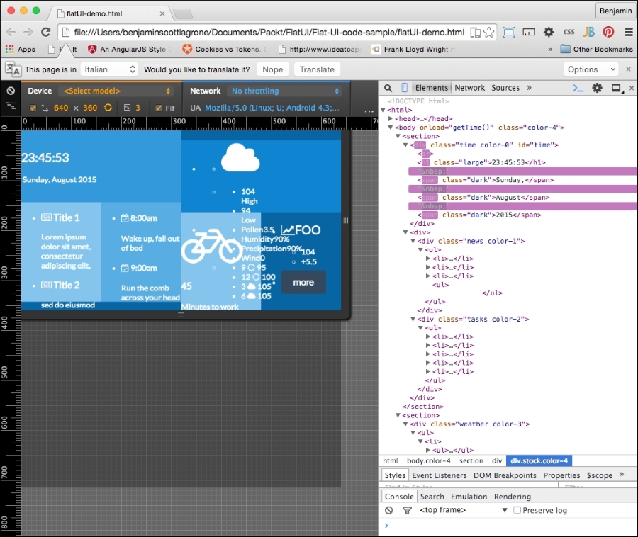 Adding flat UI elements