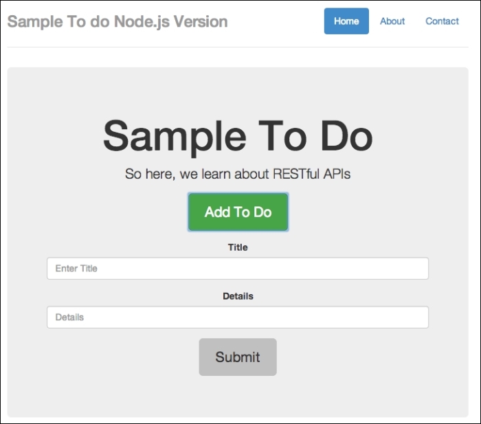 Frontend code for the to-do list app on top of Express.js