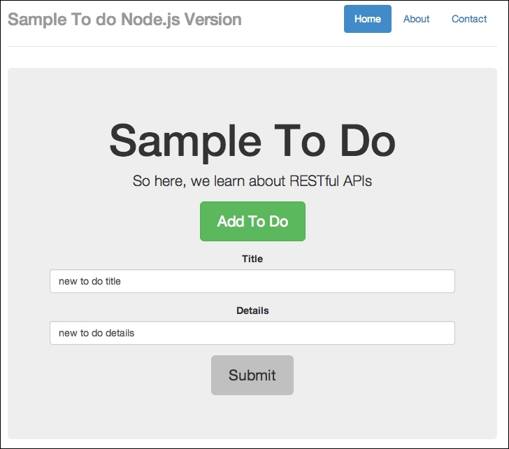 Frontend code for the to-do list app on top of Express.js