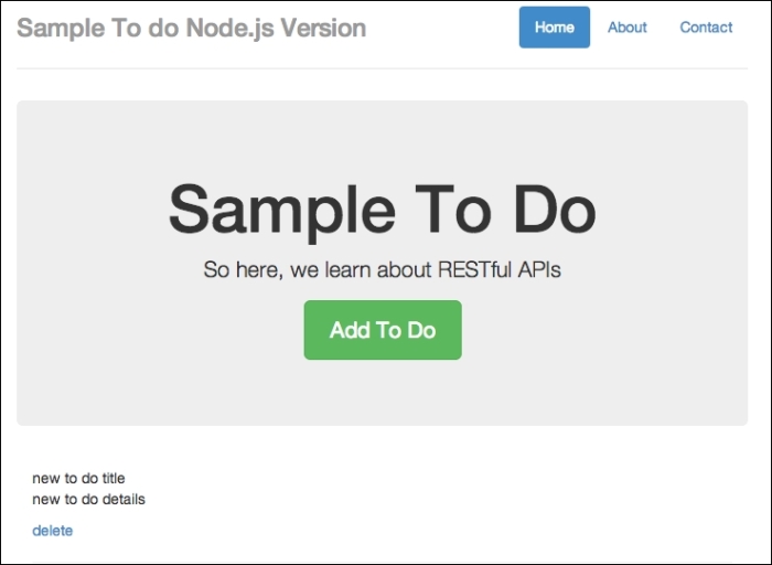 Frontend code for the to-do list app on top of Express.js