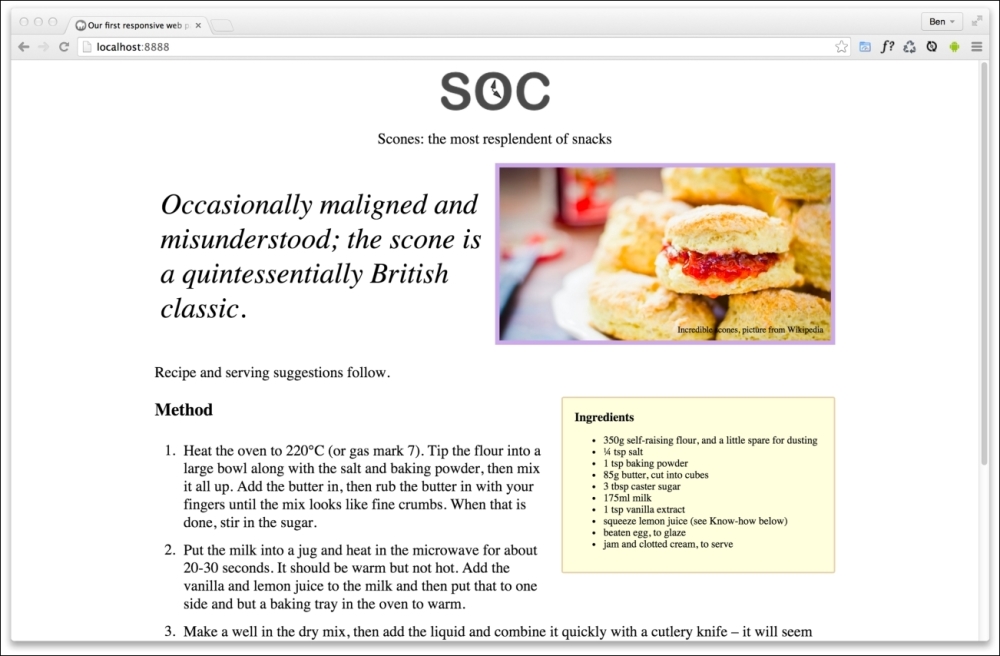 Amending the example for a larger screen